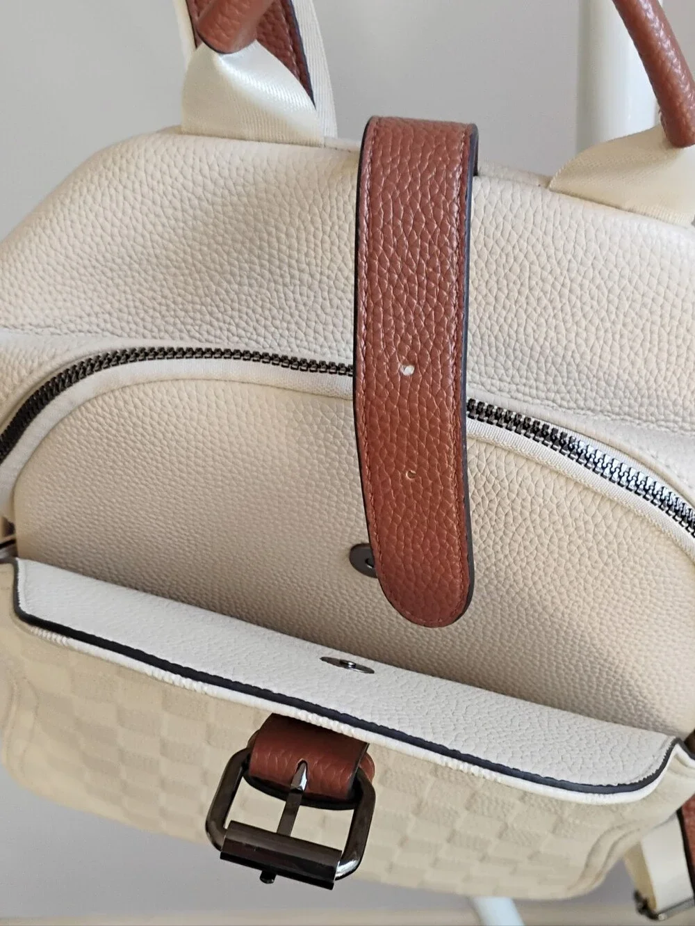 New Caitina Backpack Purse Checkered Pattern Travel Bag